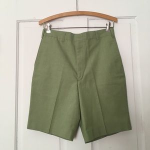Vintage Sage Green Men’s Shorts -High Rise-